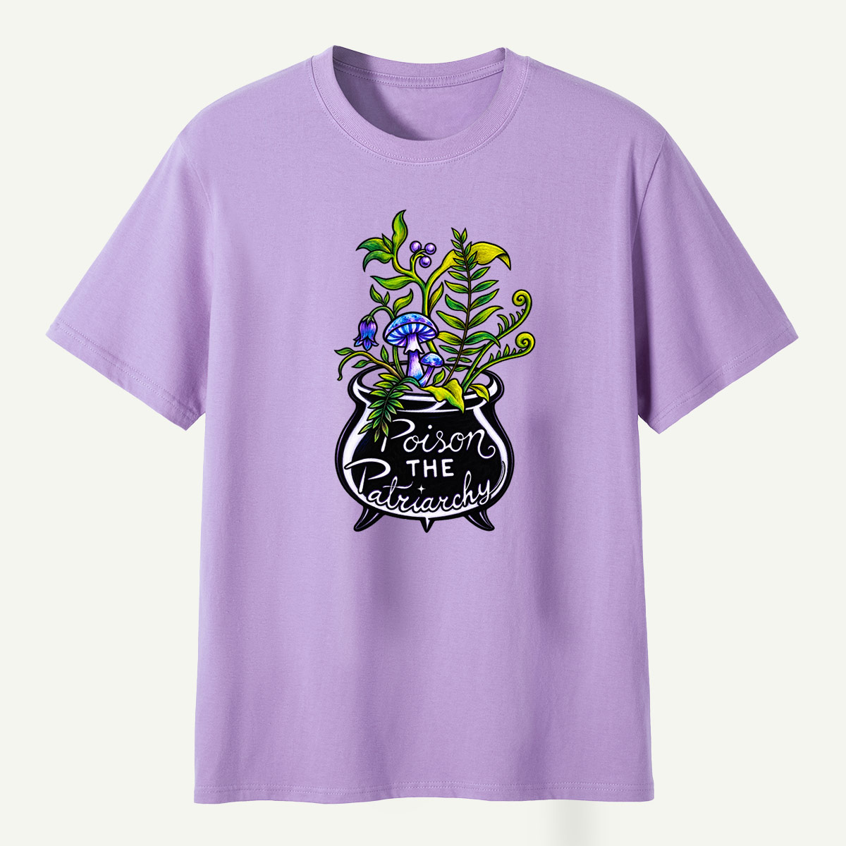 Poison The Patriarchy Mushroom Cauldron Botanical Potion T-Shirt