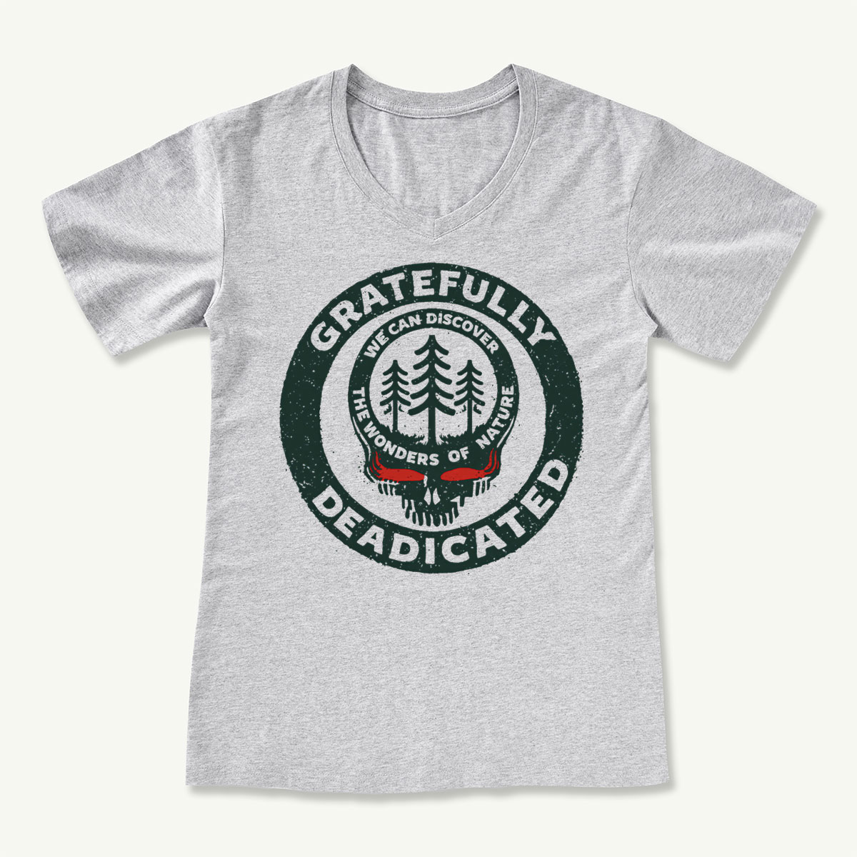 Gratefully Deadicated Stealie Grateful Dead Lightning Tree V-neck T-Shirt