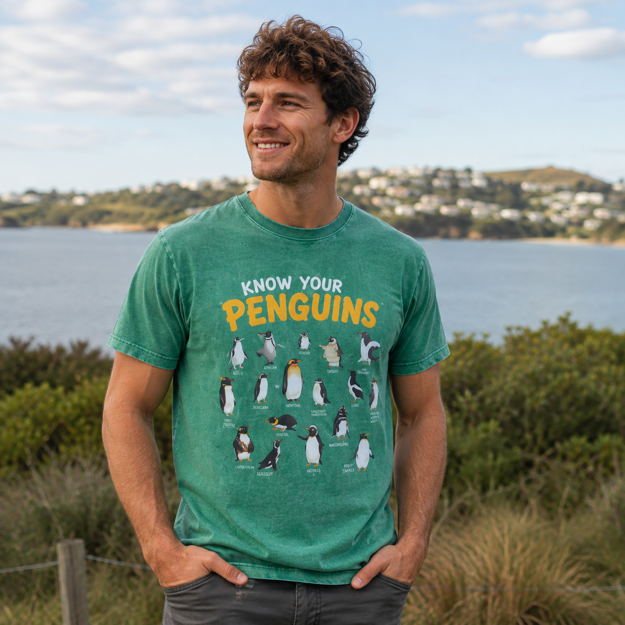 Know Your Penguins Penguin Species Washed T-Shirt