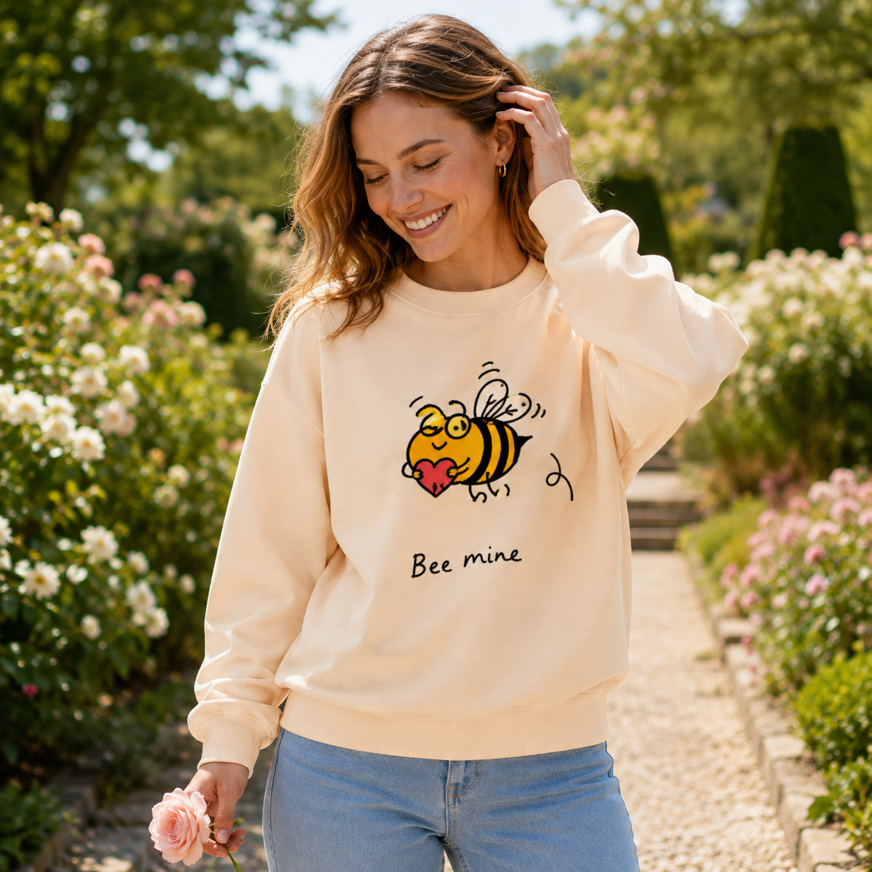 Bee Mine Cute Heart Bee Sweatshirts