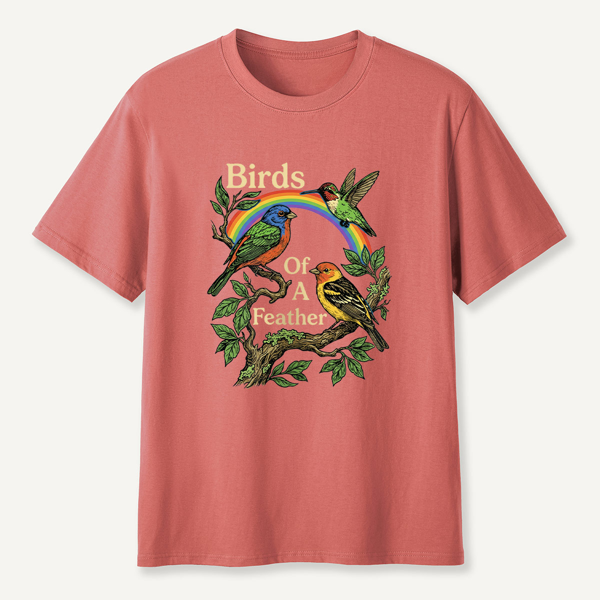 Birds Of A Feather Rainbow Birds T-Shirt