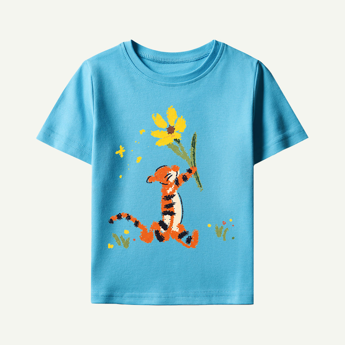 Tiger with Big Flower Kids T-Shirt