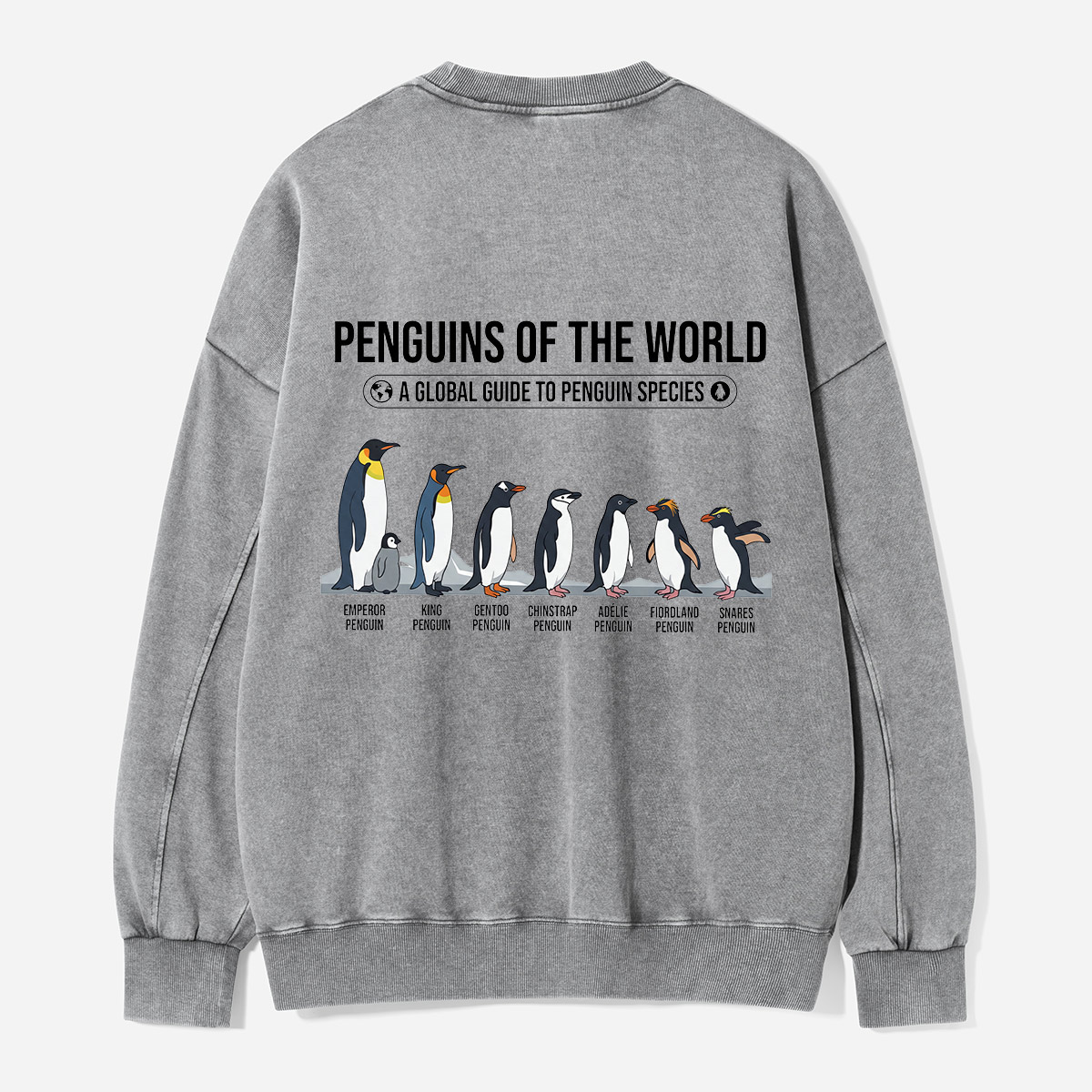 Penguins of the World Washed Sweatshirts