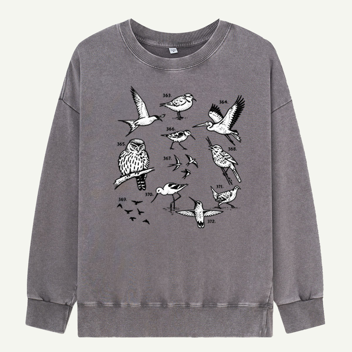 Bird Tattoo Flash Nature Collection Washed Sweatshirts