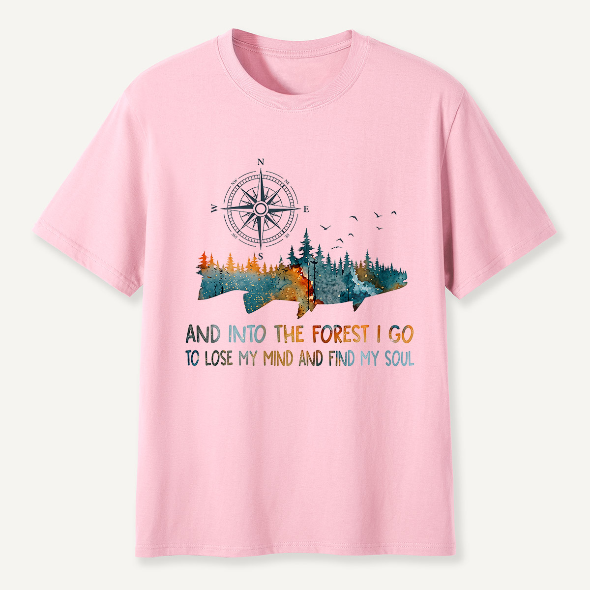 And Into the Forest I Go Bear Compass T-Shirt