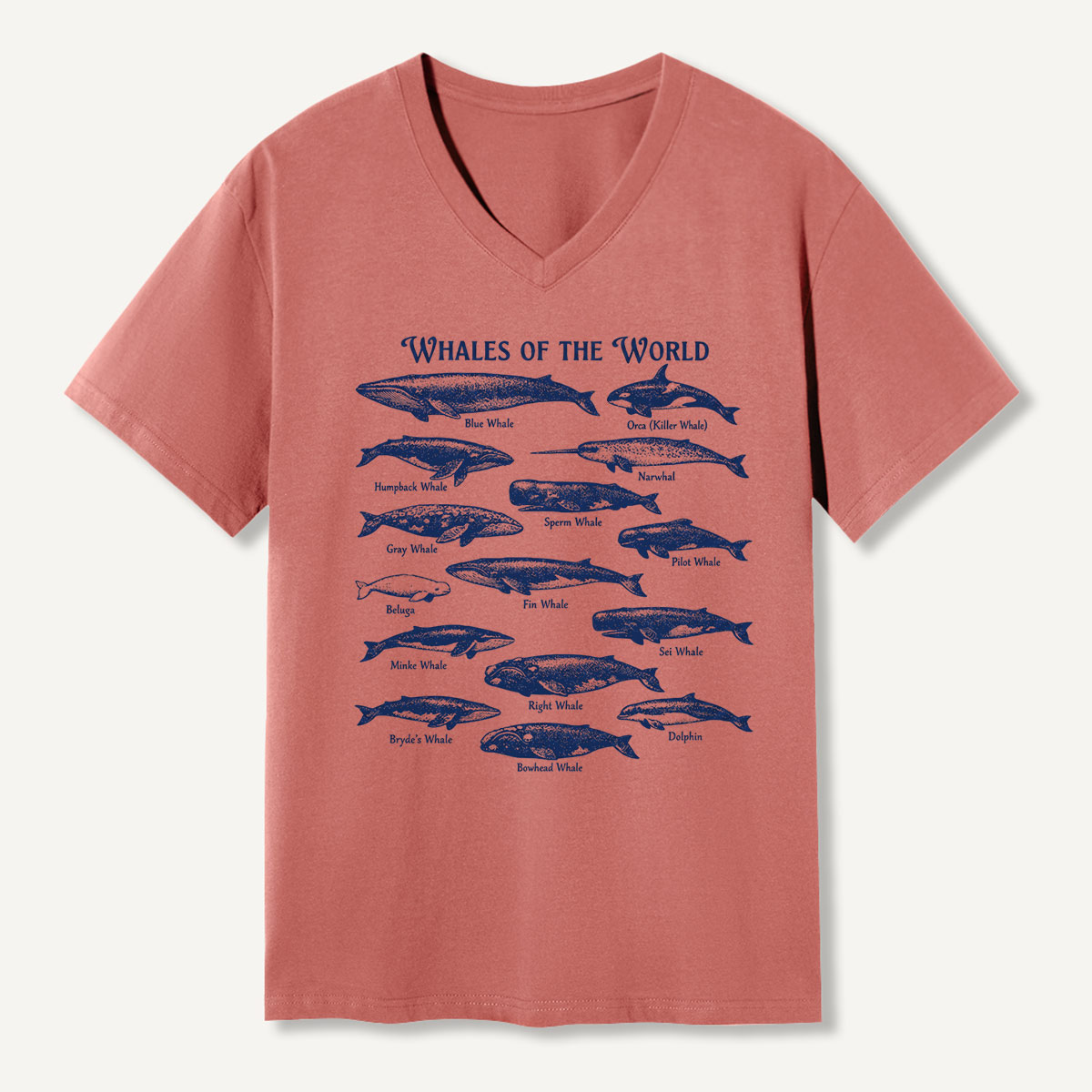 Whales Of The World Marine Guide V-neck T-Shirt