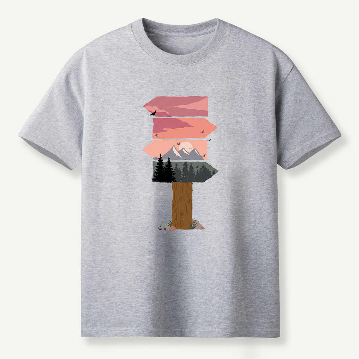 Sunset Layers Over Pine Forest T-Shirt