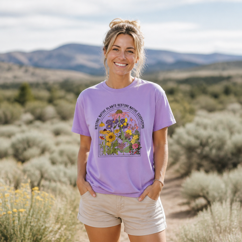 Restore Native Plants Restore Native Ecosystems Wildflower T-Shirt
