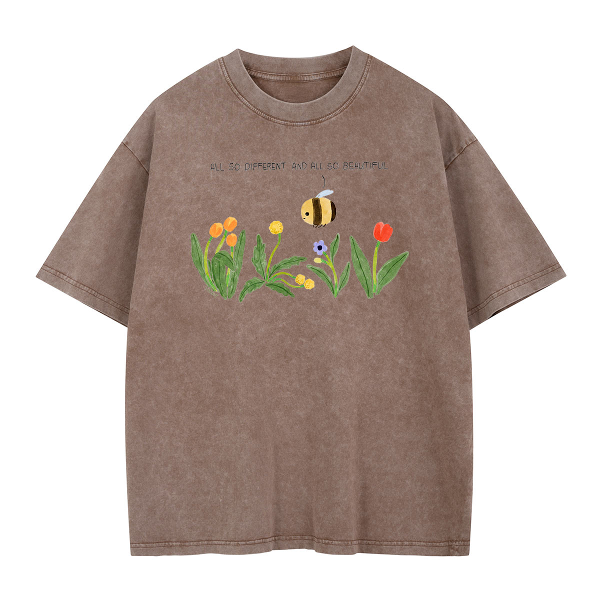 Different Blooms One Bee Washed T-Shirt