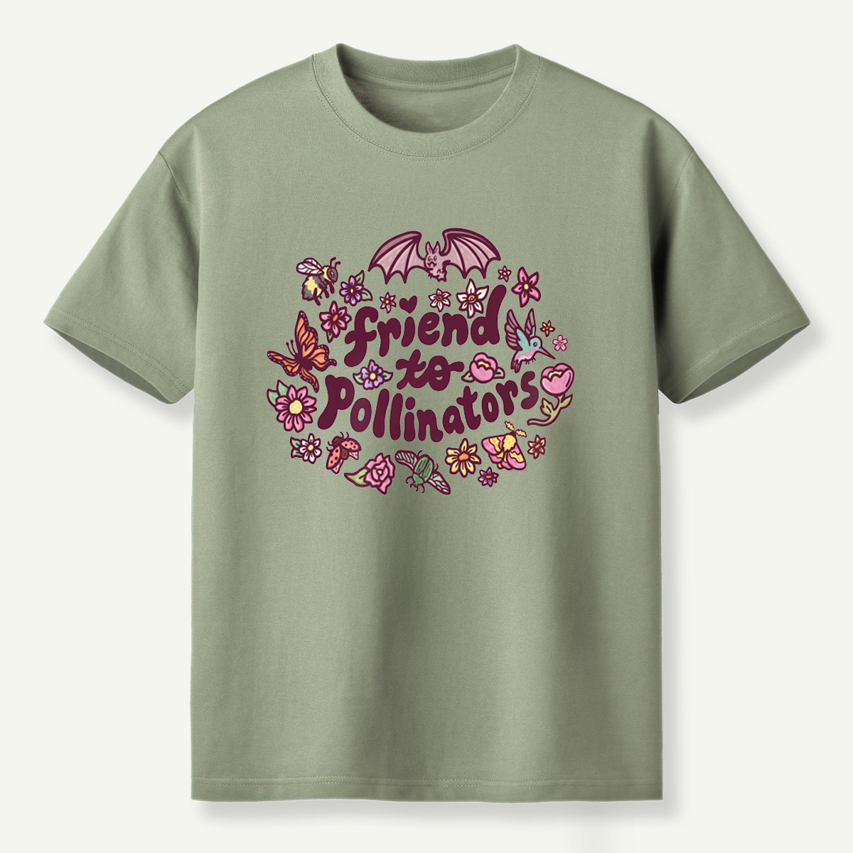 Friend To Pollinators Garden Wildlife Circle T-Shirt