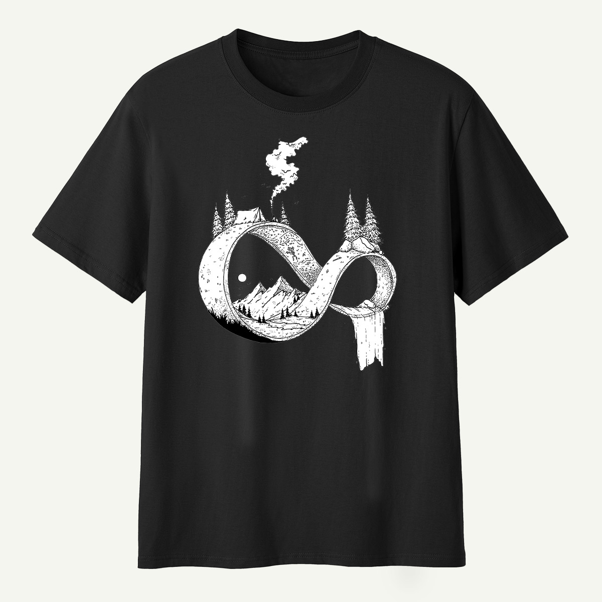 Infinity Wilderness Deer Forestscape T-Shirt