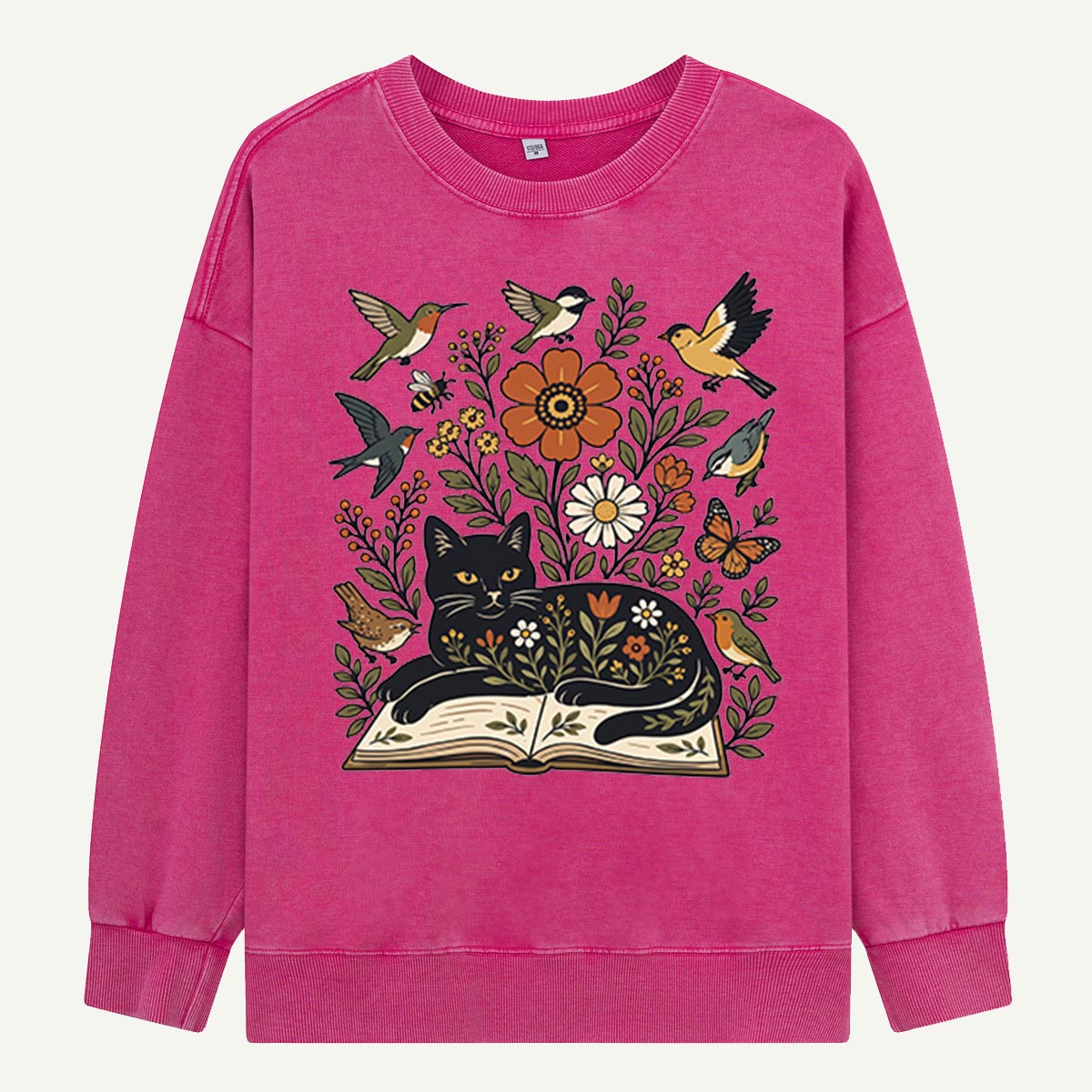 The Cat Who Read the Garden Washed Sweatshirts