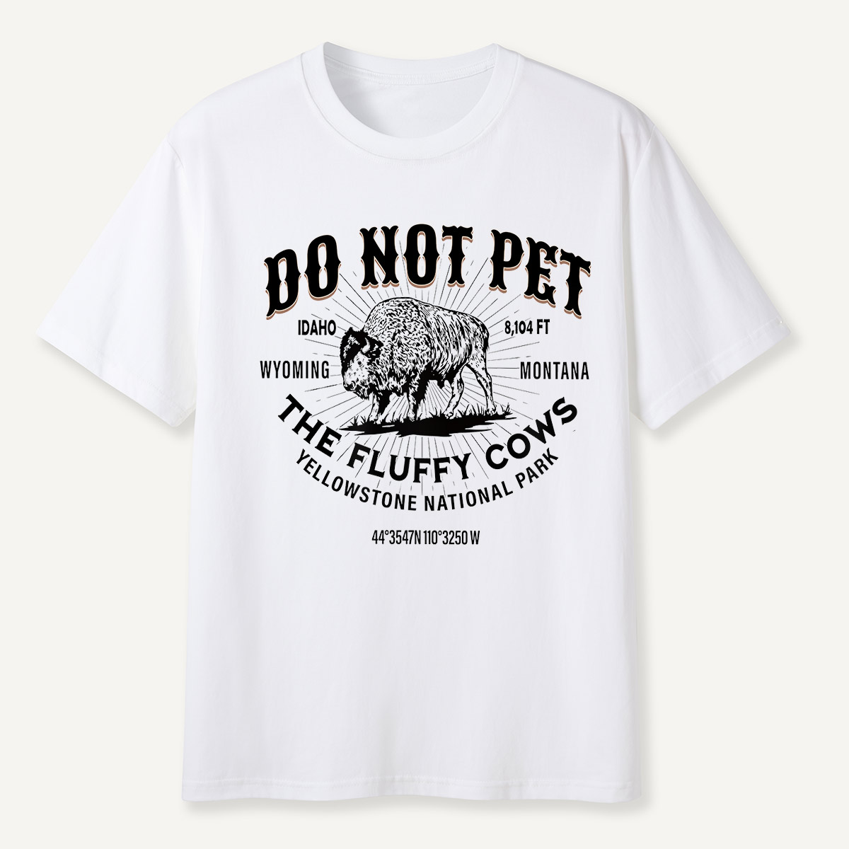 Do Not Pet the Fluffy Cows Yellowstone Coordinates T-Shirt