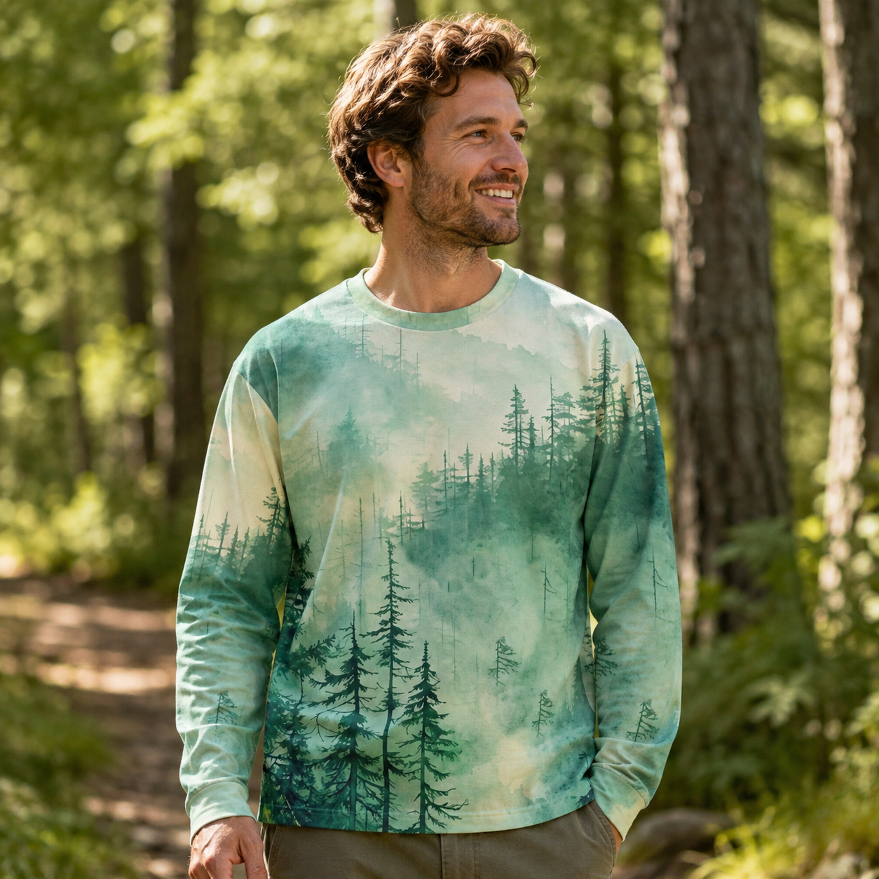 Misty Pine Forest Premium Eco Long Sleeves