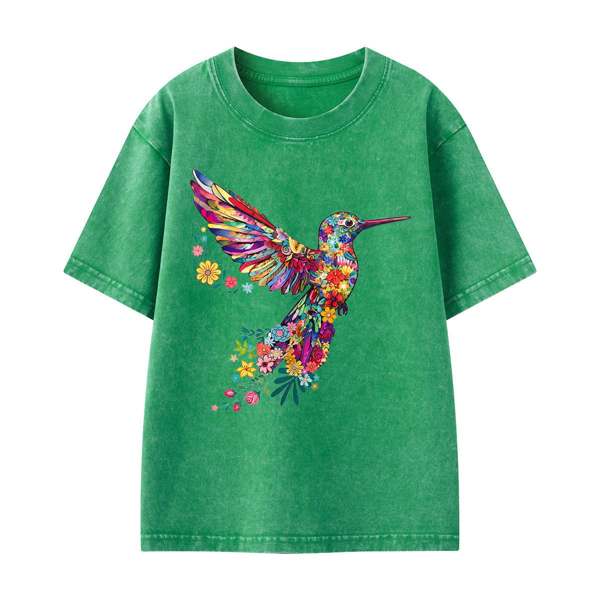 Animal Lover Hummingbird Kids Washed T-Shirt