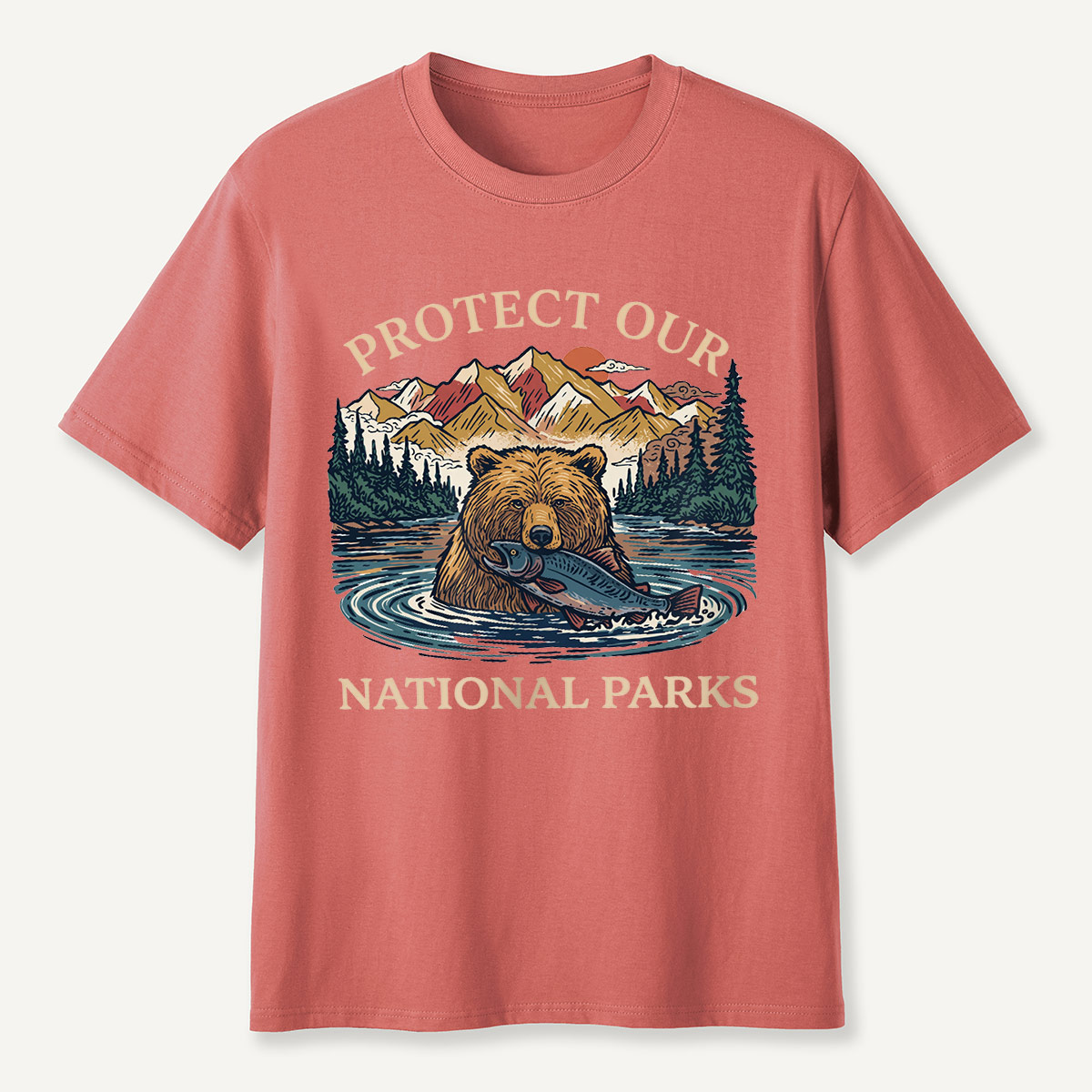 Protect Our National Parks Bear & Salmon T-Shirt