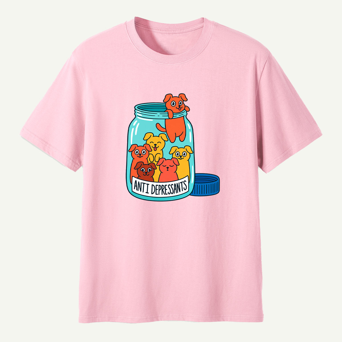 Anti Depressants Puppy Jar Funny Illustration T-Shirt
