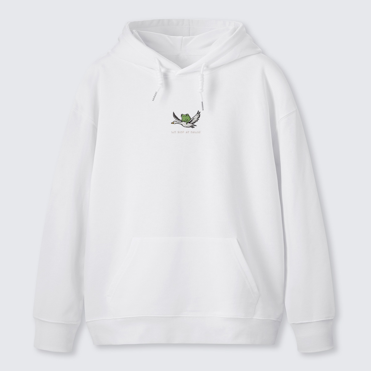 Crane and Frog Nature Duo Embroidered Hoodie