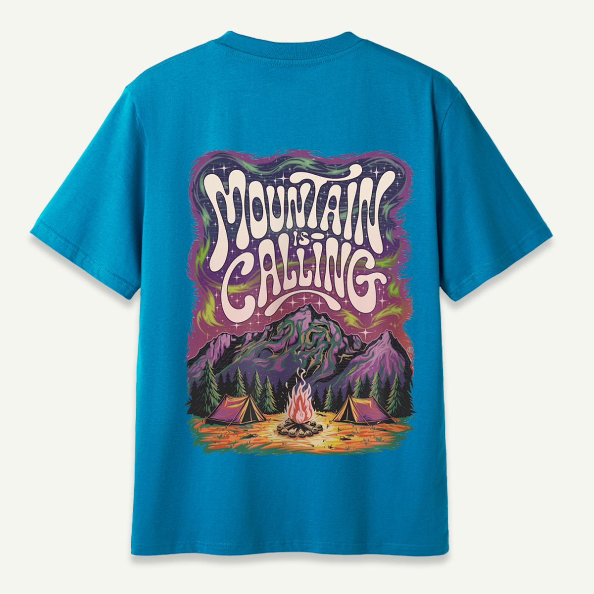 Mountain Is Calling Psychedelic Camping Night T-Shirt