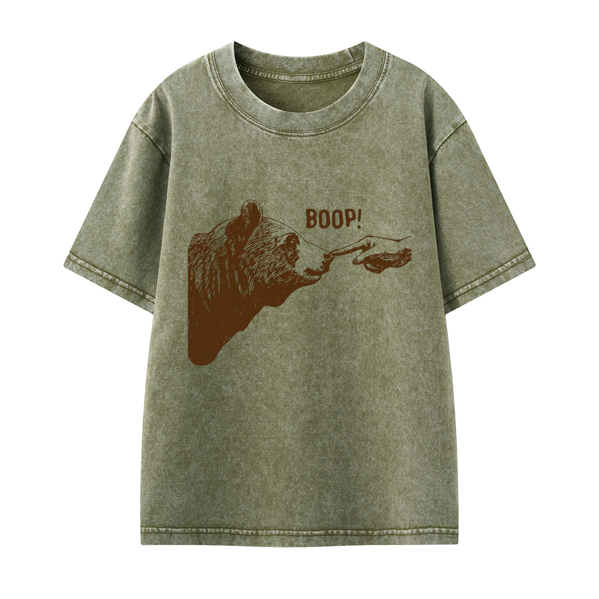 Boop Bear Nose2 Kids Washed T-Shirt