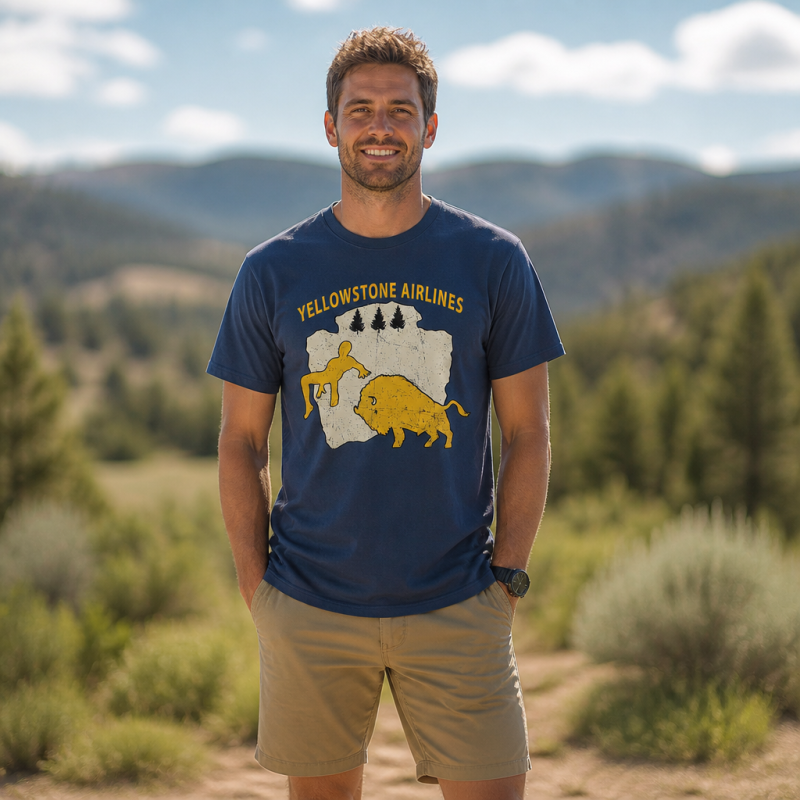 Yellowstone Airlines Bison Toss T-Shirt