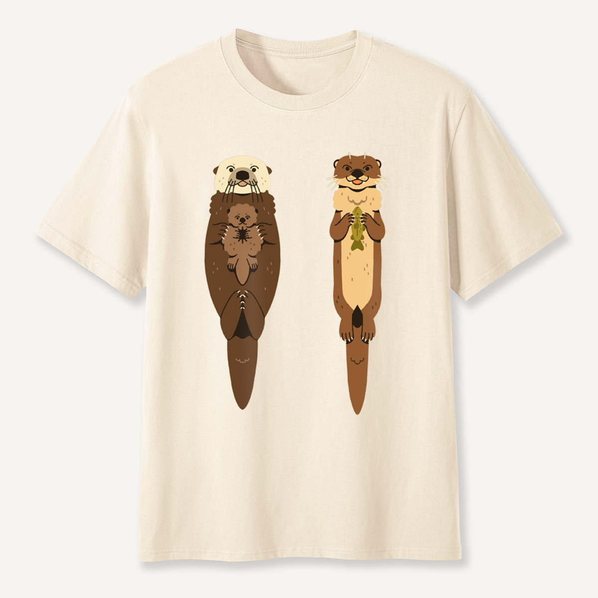 Sea Otter and River Otter Cute Duo T-Shirt