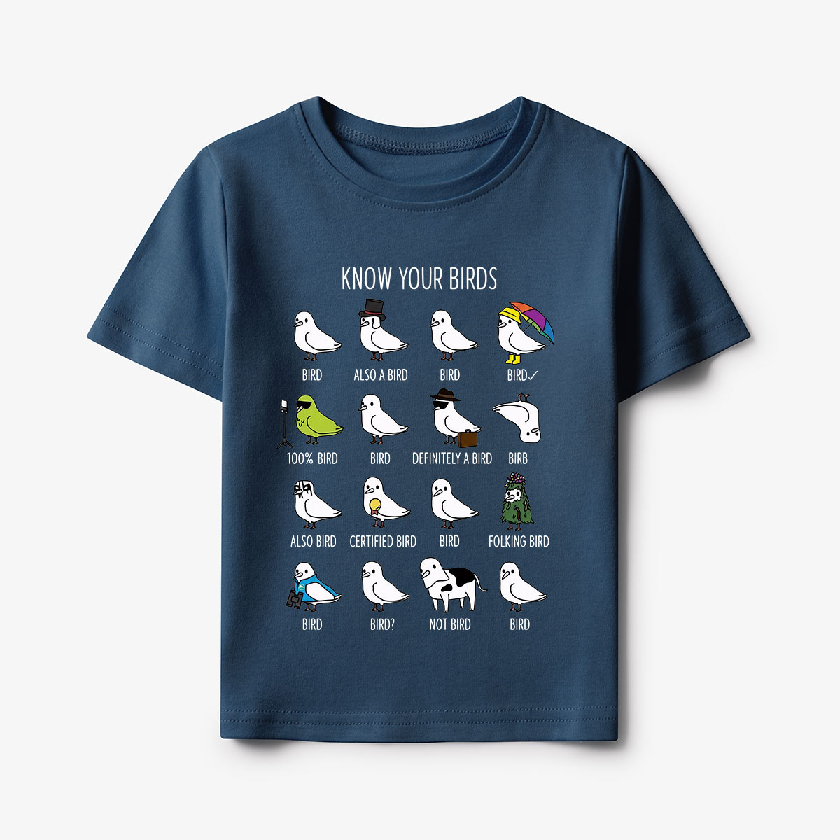 Know Your Birds Bird Chart Kids T-Shirt