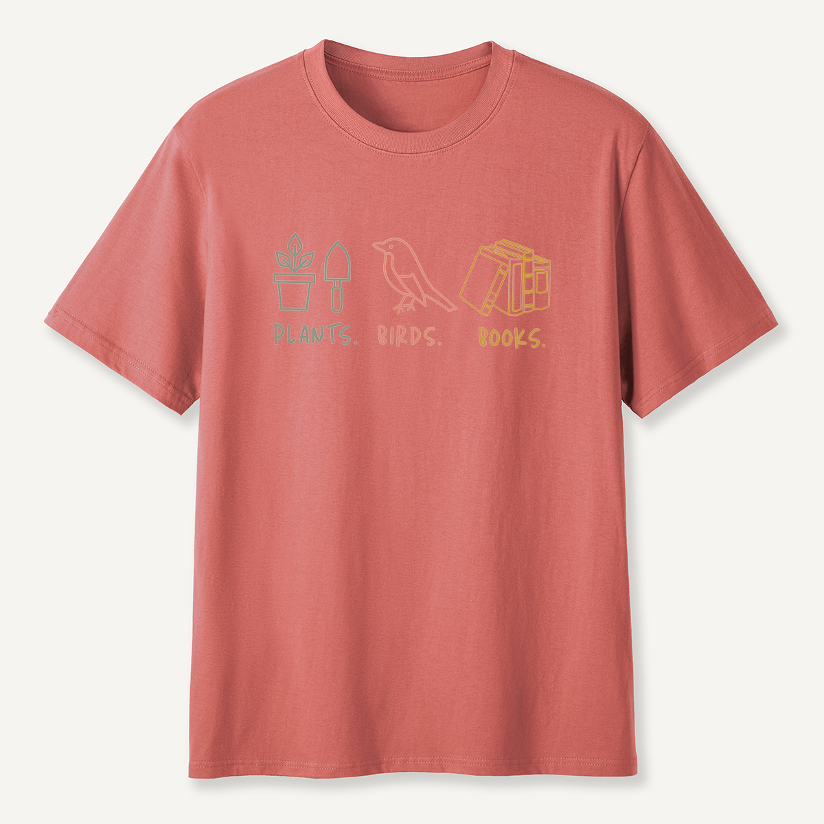 MDCTBYWY26071707Plants, Birds,Books T-Shirt