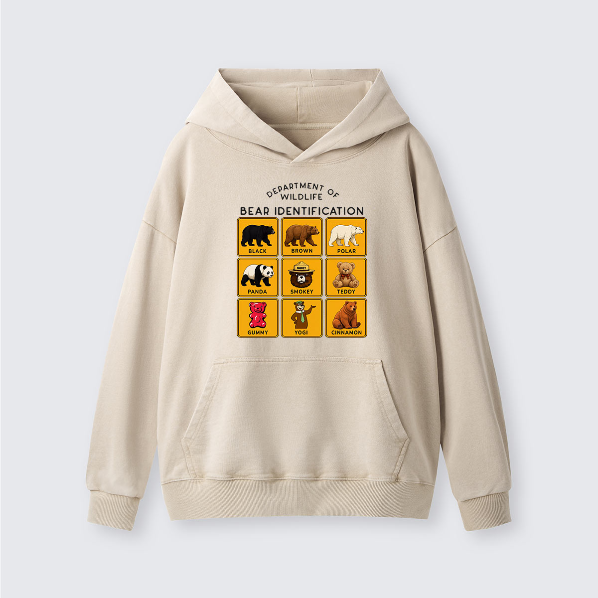 Department of Wildlife Bear Identification Washed Hoodie