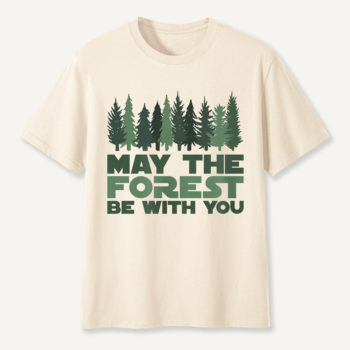 May the Forest Be With You Pink Evergreen T-Shirt
