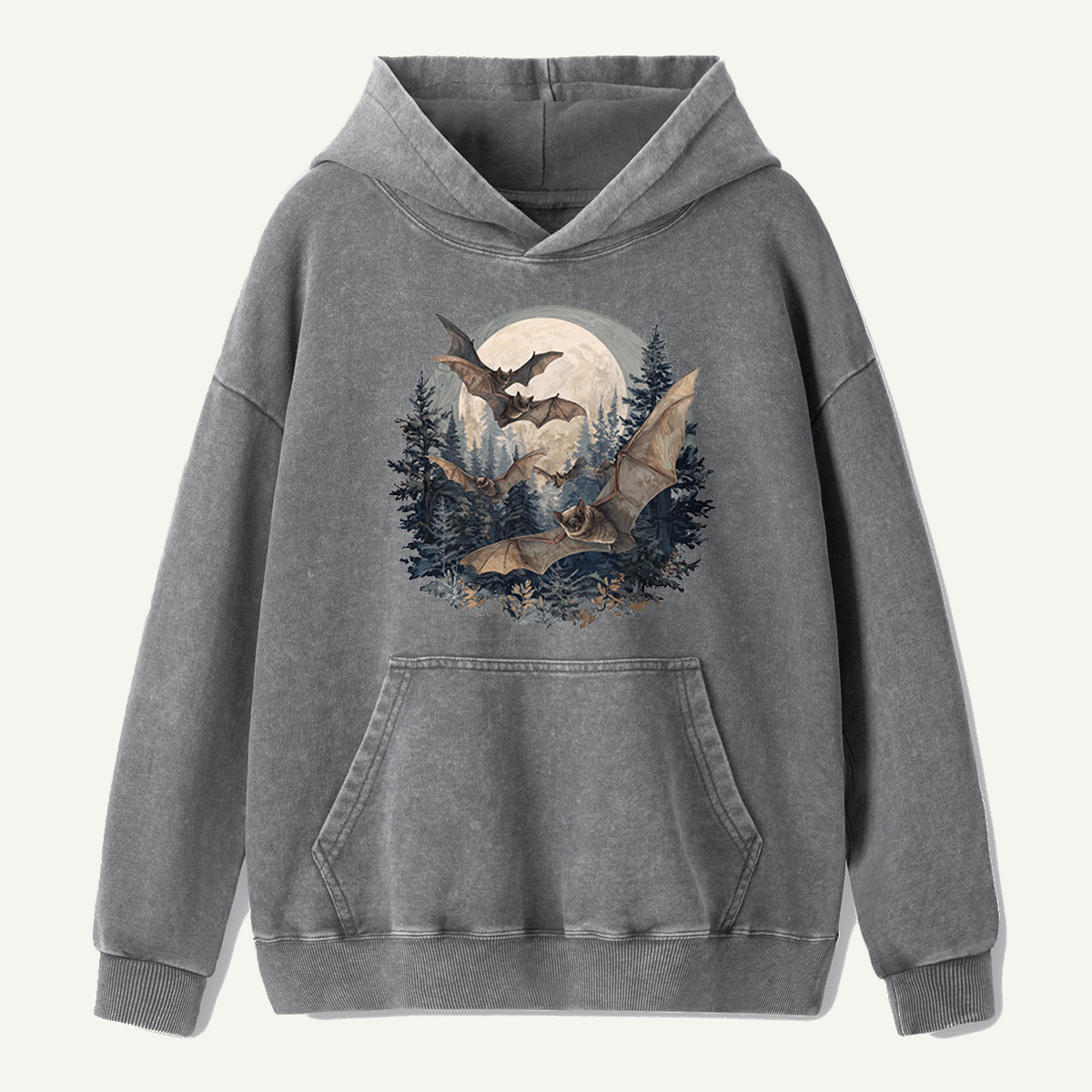 Moonrise Over the Bat Pines Washed Hoodie