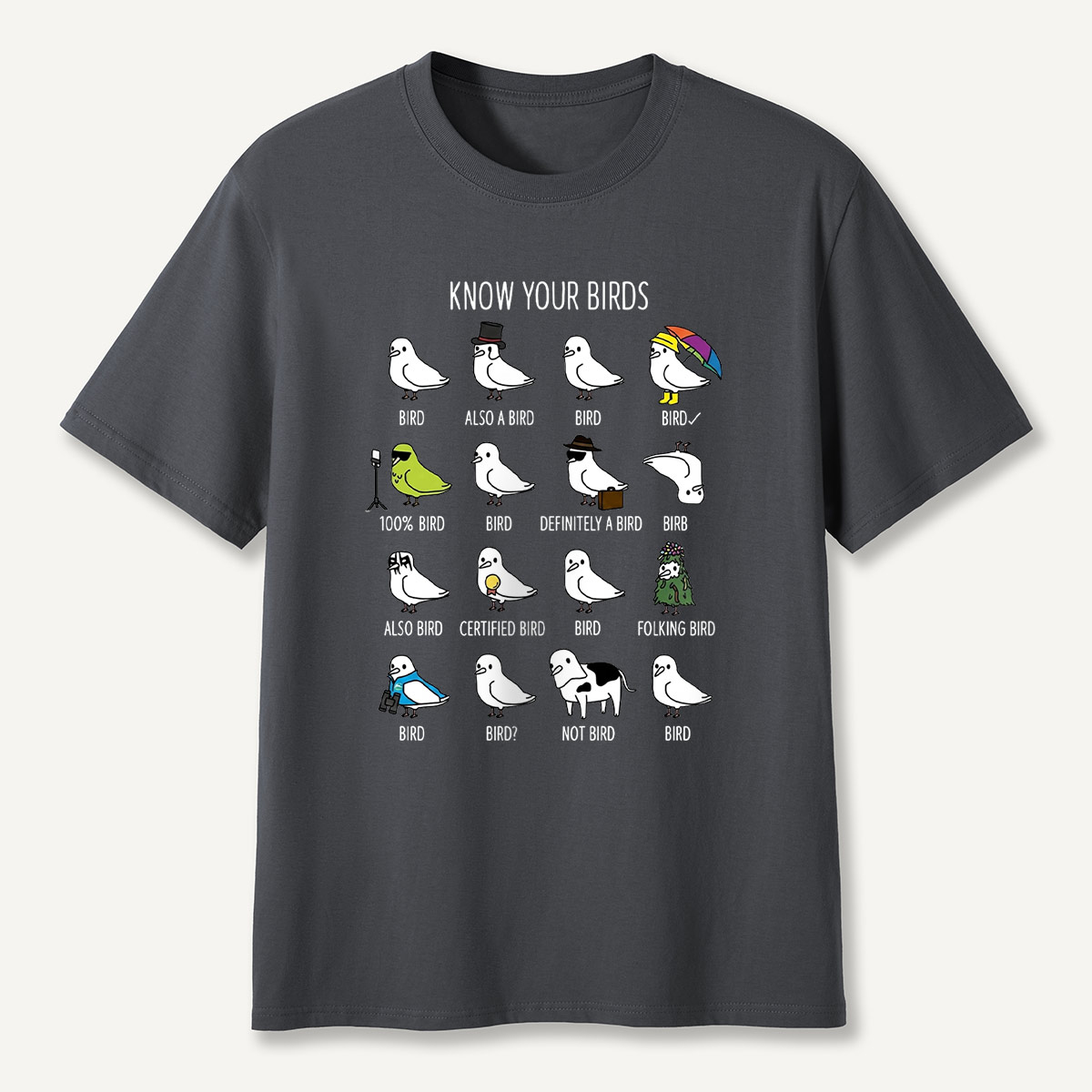 Know Your Birds Bird Chart T-shirt