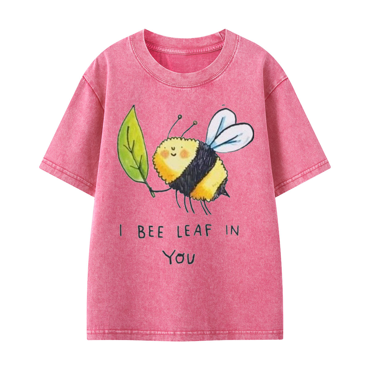 I Bee Leaf In You Kids Washed T-Shirt