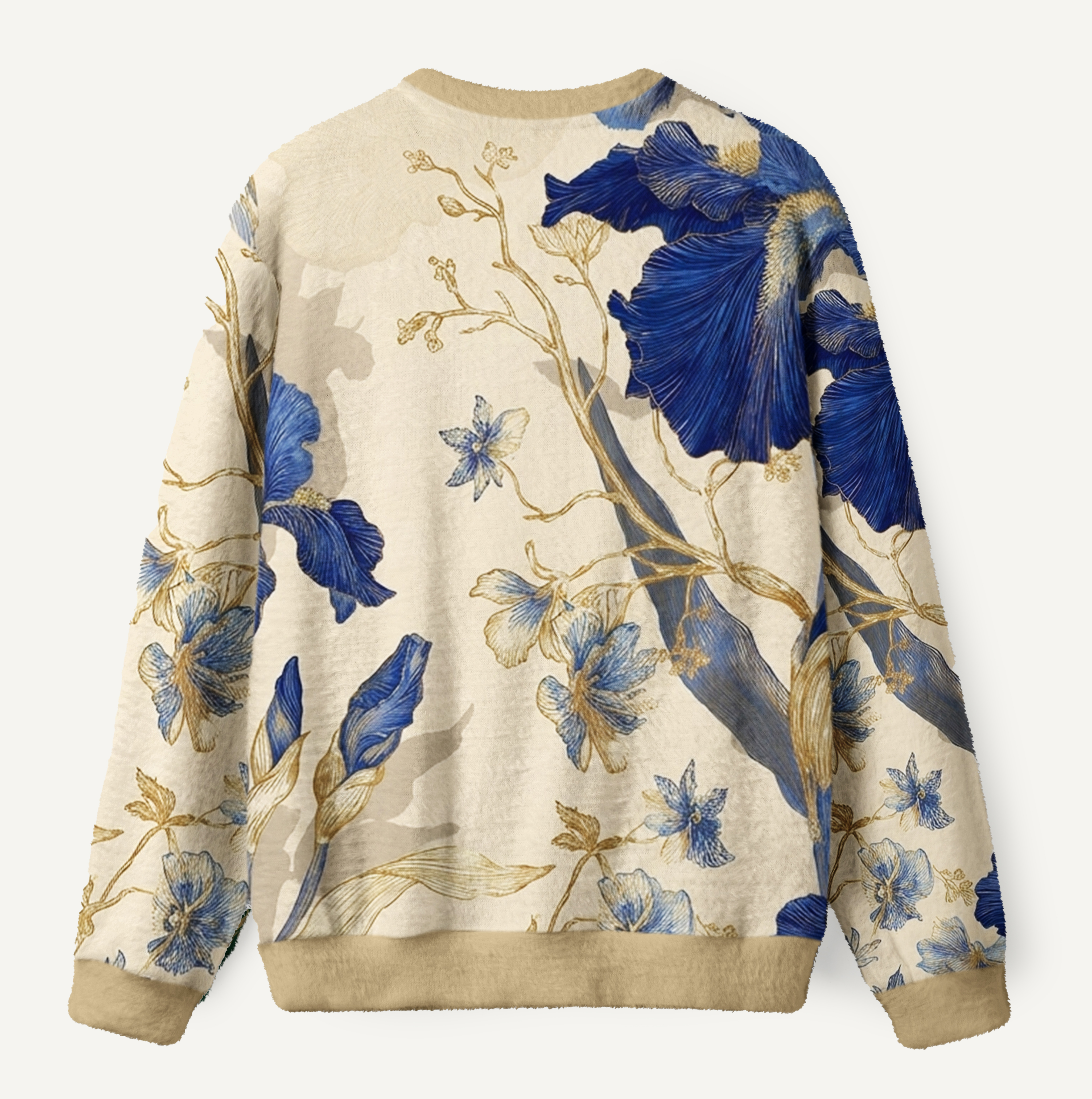 Blue Iris Botanical Ugly Fuzzy Fleece Sweatshirt