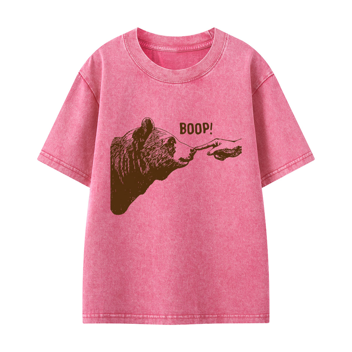 Boop Bear Nose2 Kids Washed T-Shirt