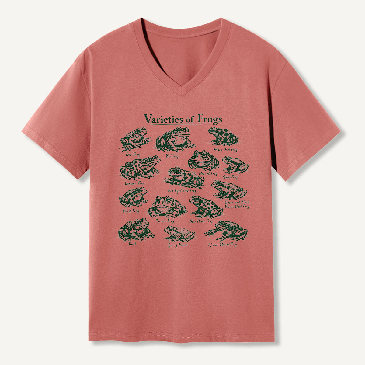 Varieties Of Frogs Amphibian Guide V-neck T-Shirt