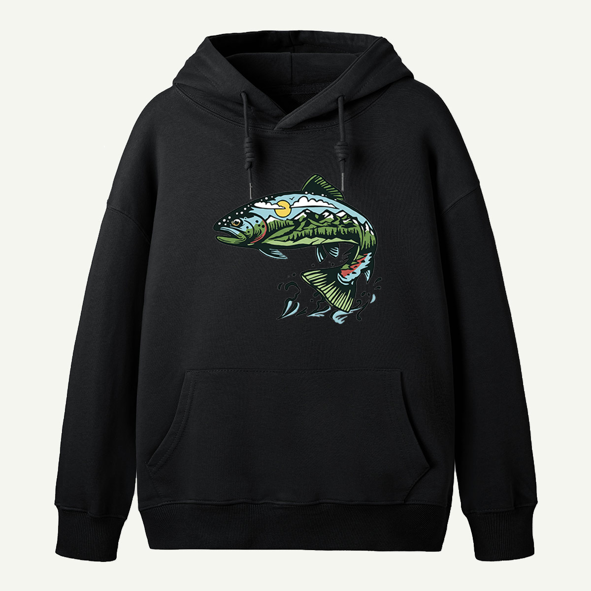 Mountain Moon Inside The Trout Hoodie