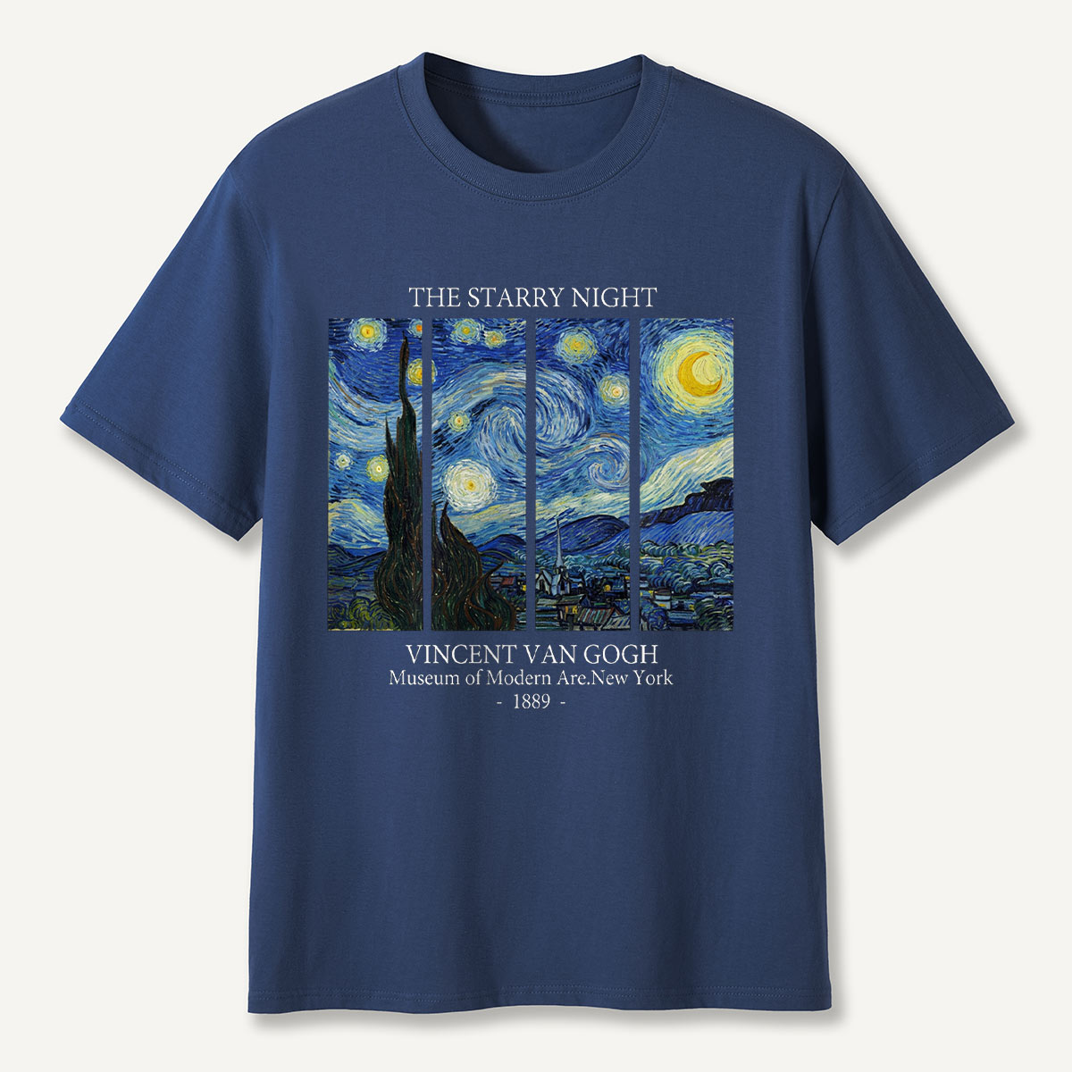 The Starry Night 1889 Panel Art T-Shirt