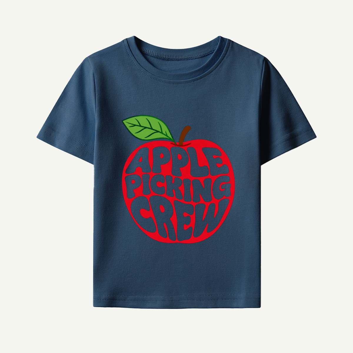 Apple Picking Crew Retro Apple Typography Kids T-Shirt