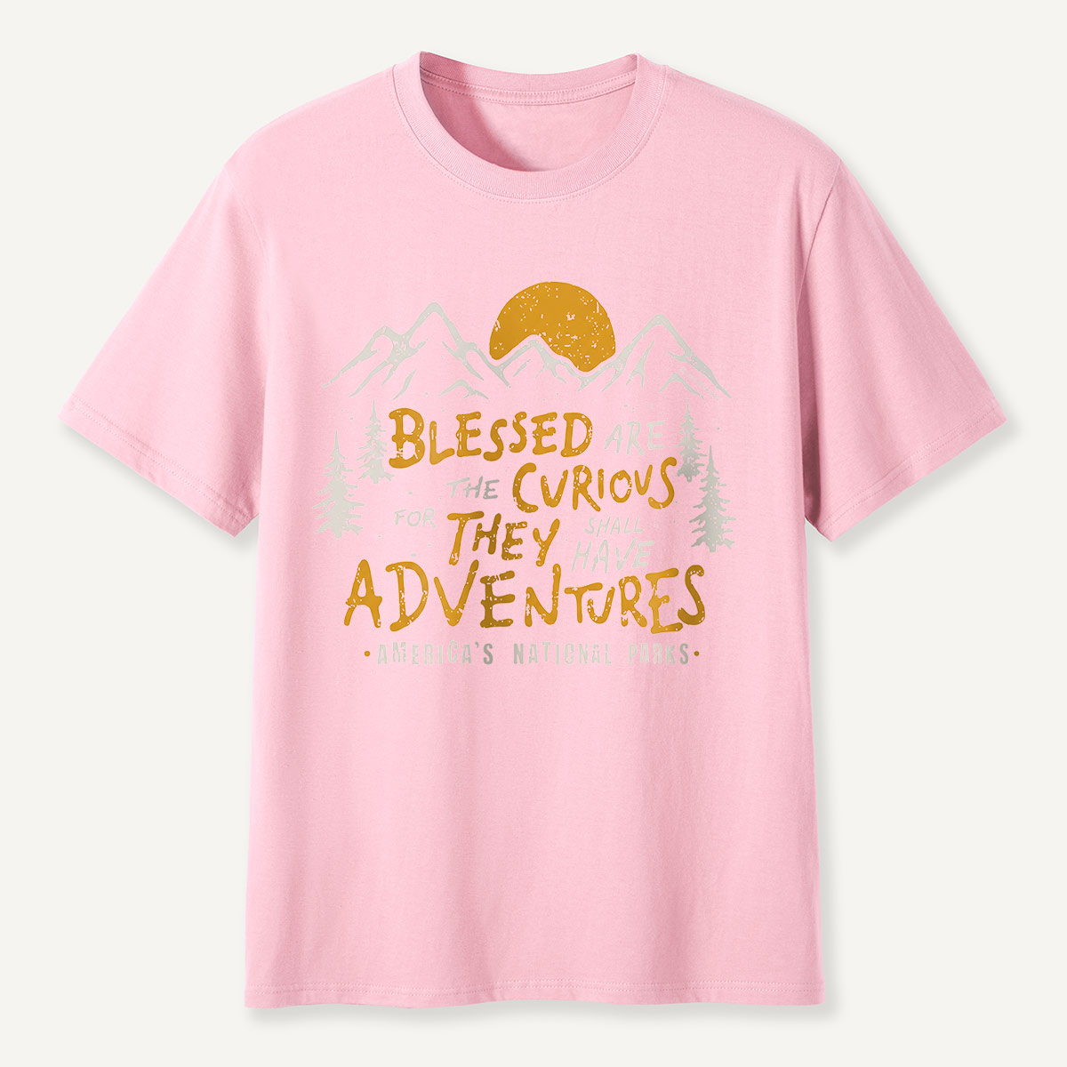 Blessed Are the Curious Adventure Mountains T-Shirt