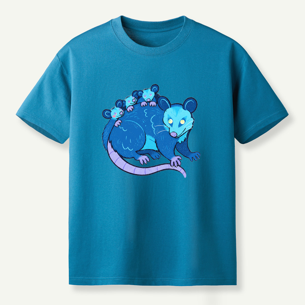 Blue Opossum Family T-Shirt