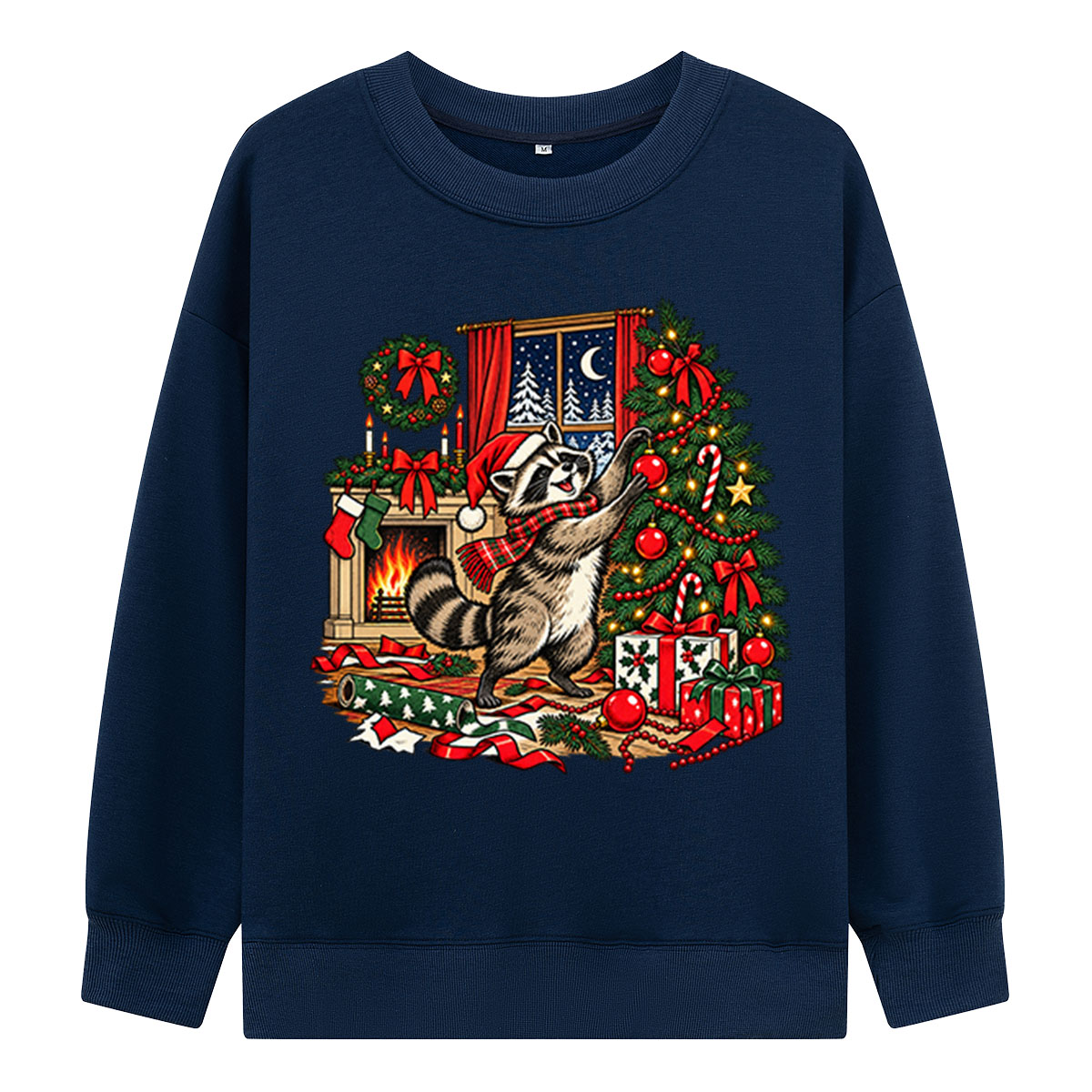 Playful Christmas Raccoon Decorating A Festive Tree Sweatshirts