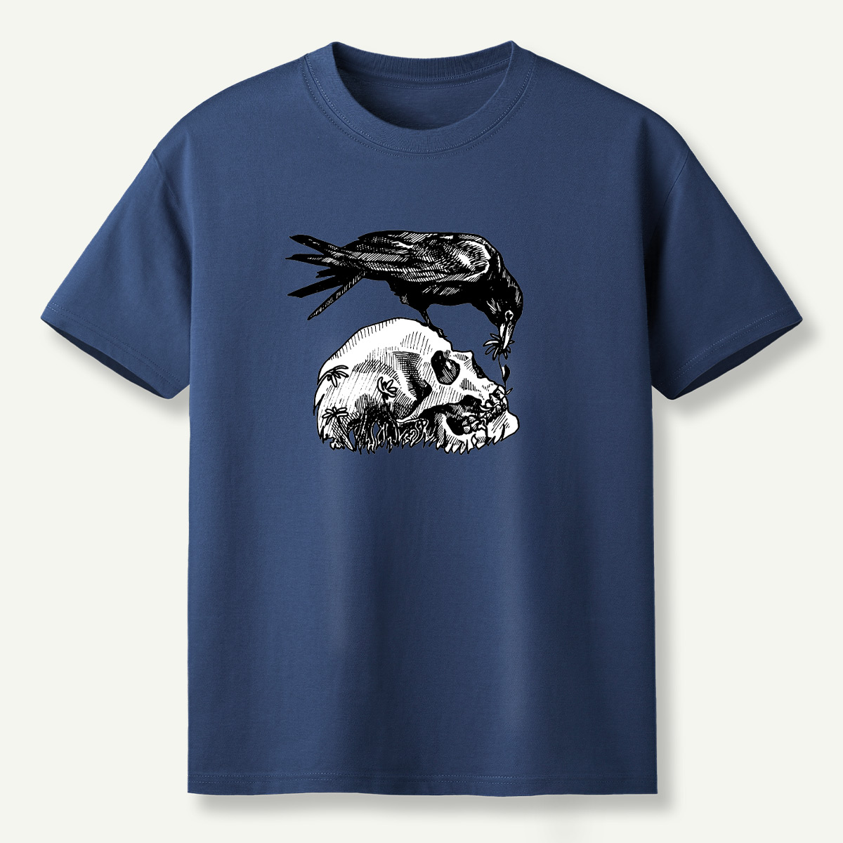 Raven Perched On Skull T-Shirt