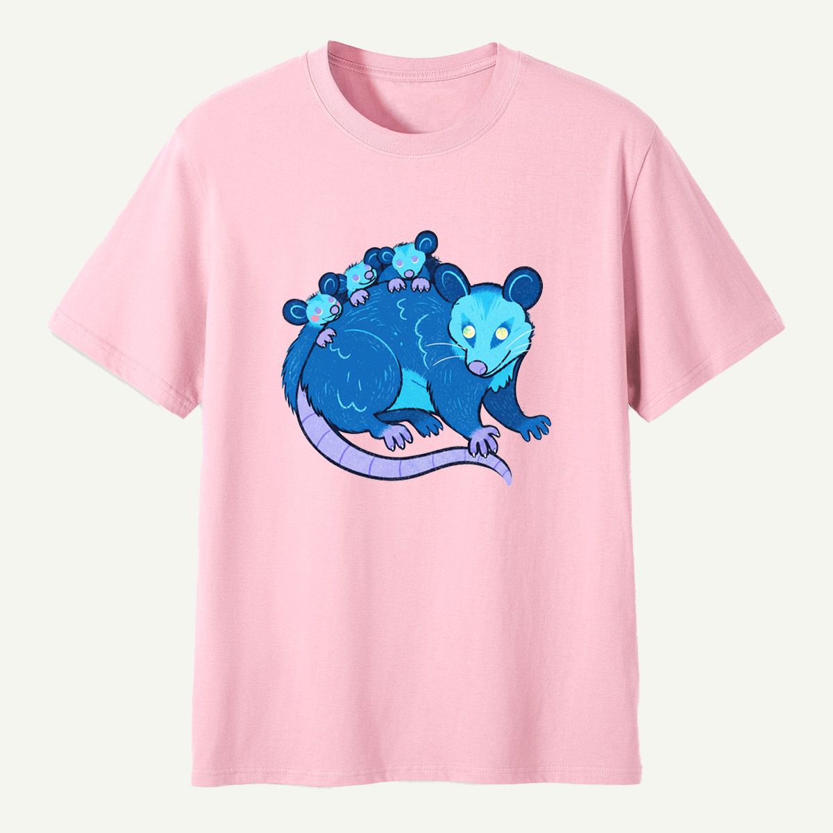 Blue Opossum Family T-Shirt