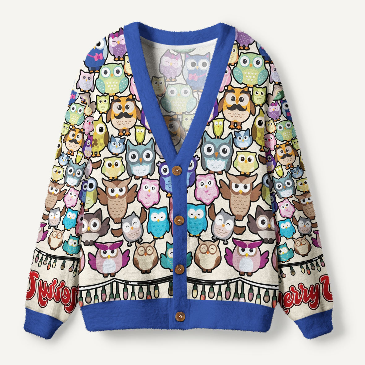 Owl Be Home for Christmas Ugly Cardigan Sweaters