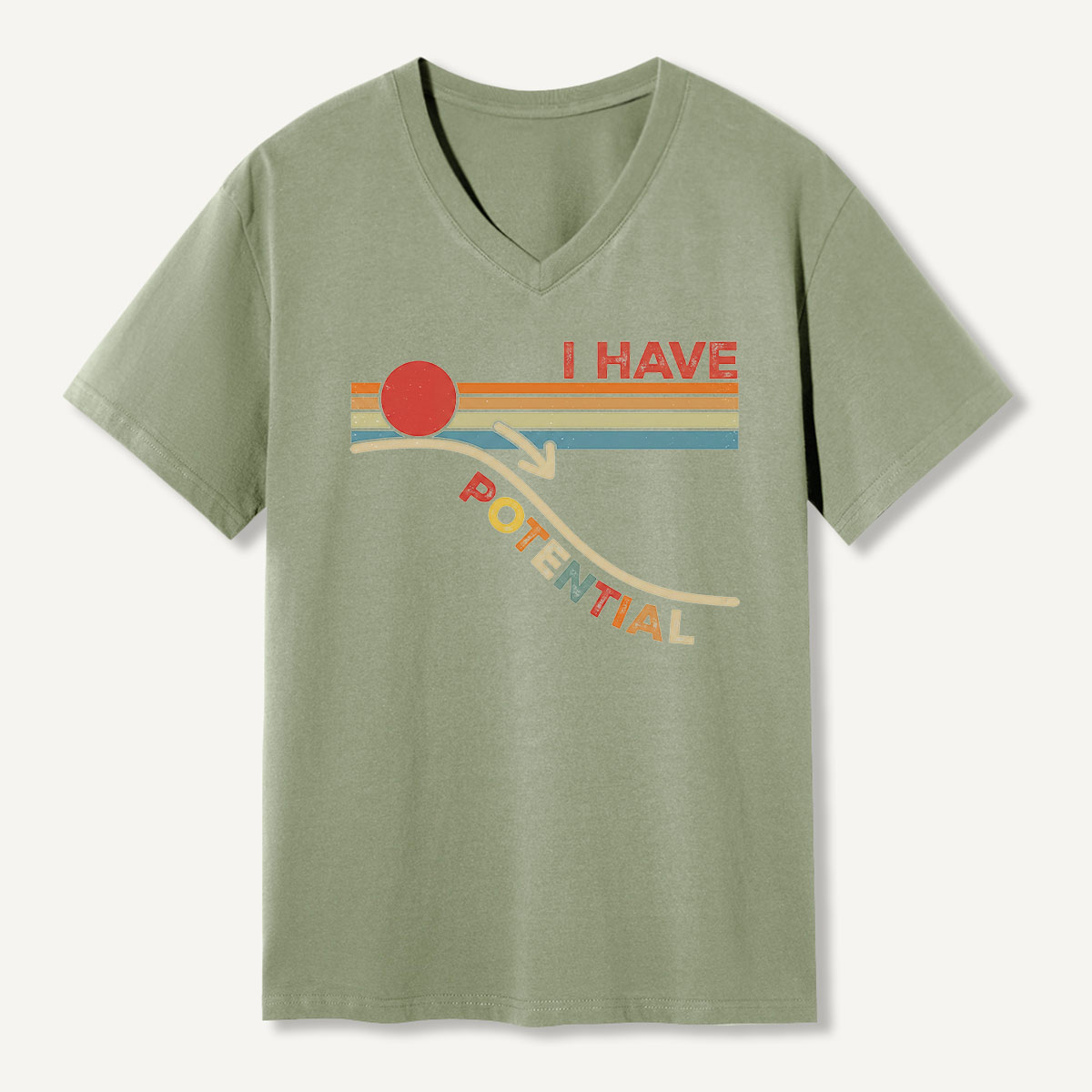 I Have Potential Retro Science Humor V-neck T-Shirt