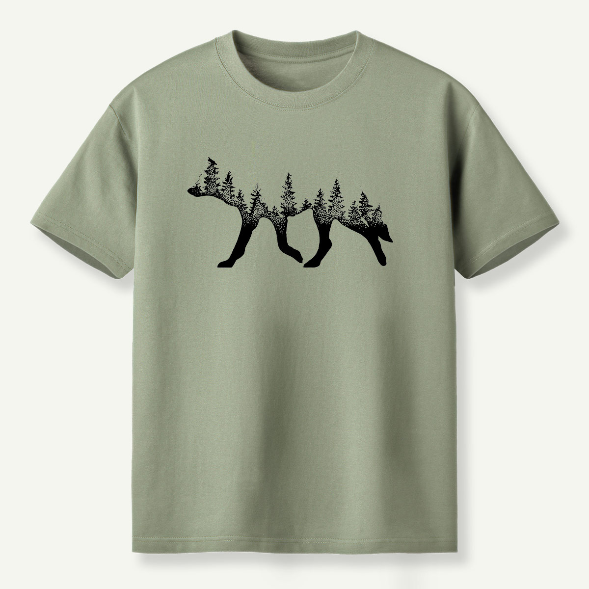 Bear Silhouette Pine Forestscape T-Shirt