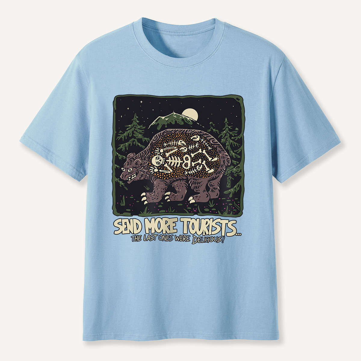 Send More Tourists Bear Skeleton T-Shirt