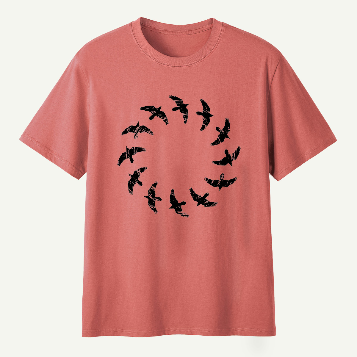 Raven Flight Circle Silhouette T-Shirt