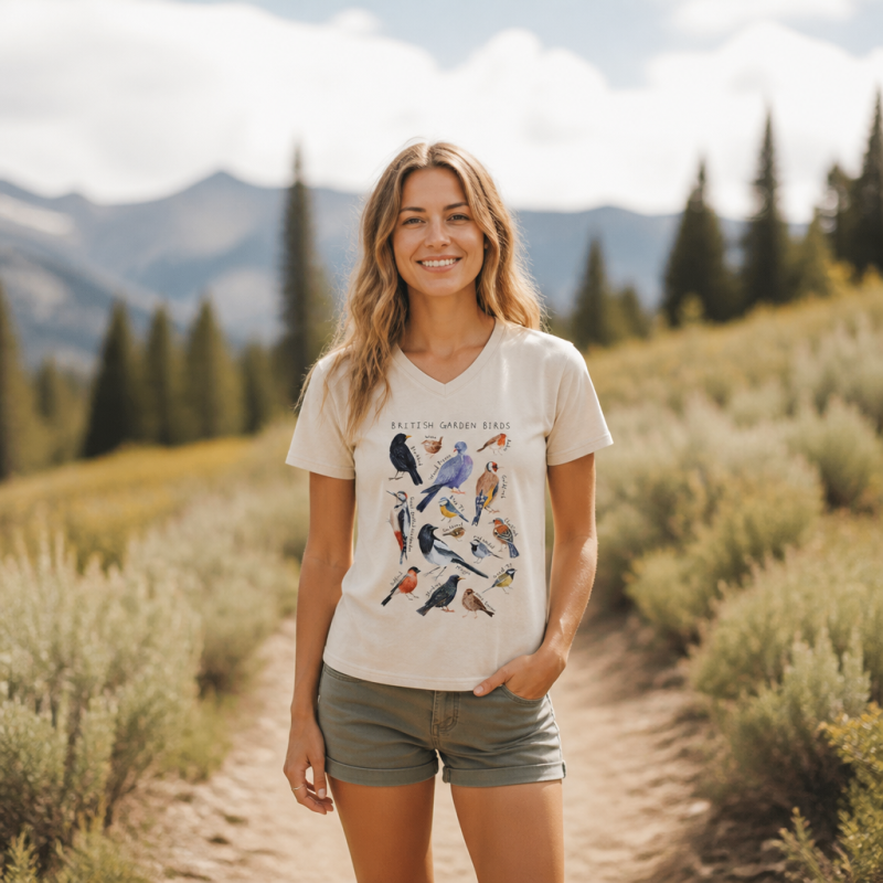 Botanical Garden Birds Wildlife Birdwatching V-neck T-Shirt